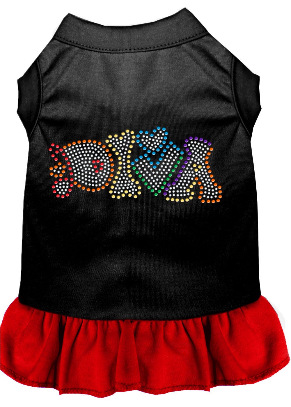 Rhinestone Pet Dog & Cat Dress Rhinestone, "Technicolor Diva"