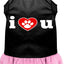 Dog Dress, Screen Printed, "I Heart You"