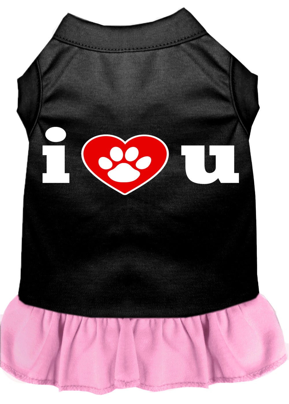 Dog Dress, Screen Printed, "I Heart You"