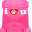 Dog Dress, Screen Printed, "I Heart You"