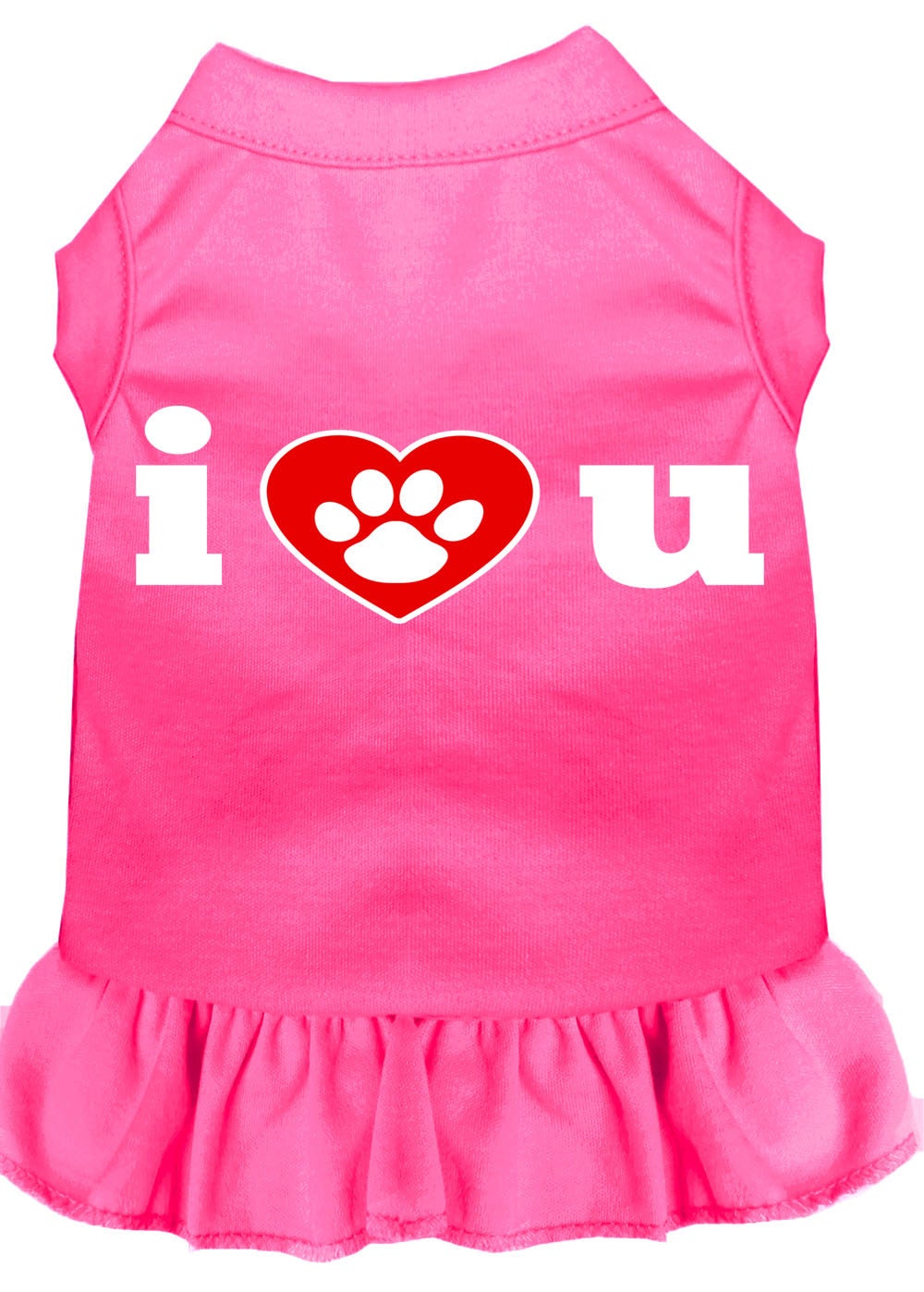 Dog Dress, Screen Printed, "I Heart You"