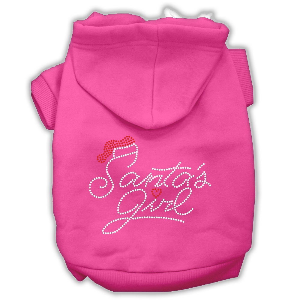 Christmas Pet, Dog & Cat Hoodie Rhinestone, "Santa's Girl"