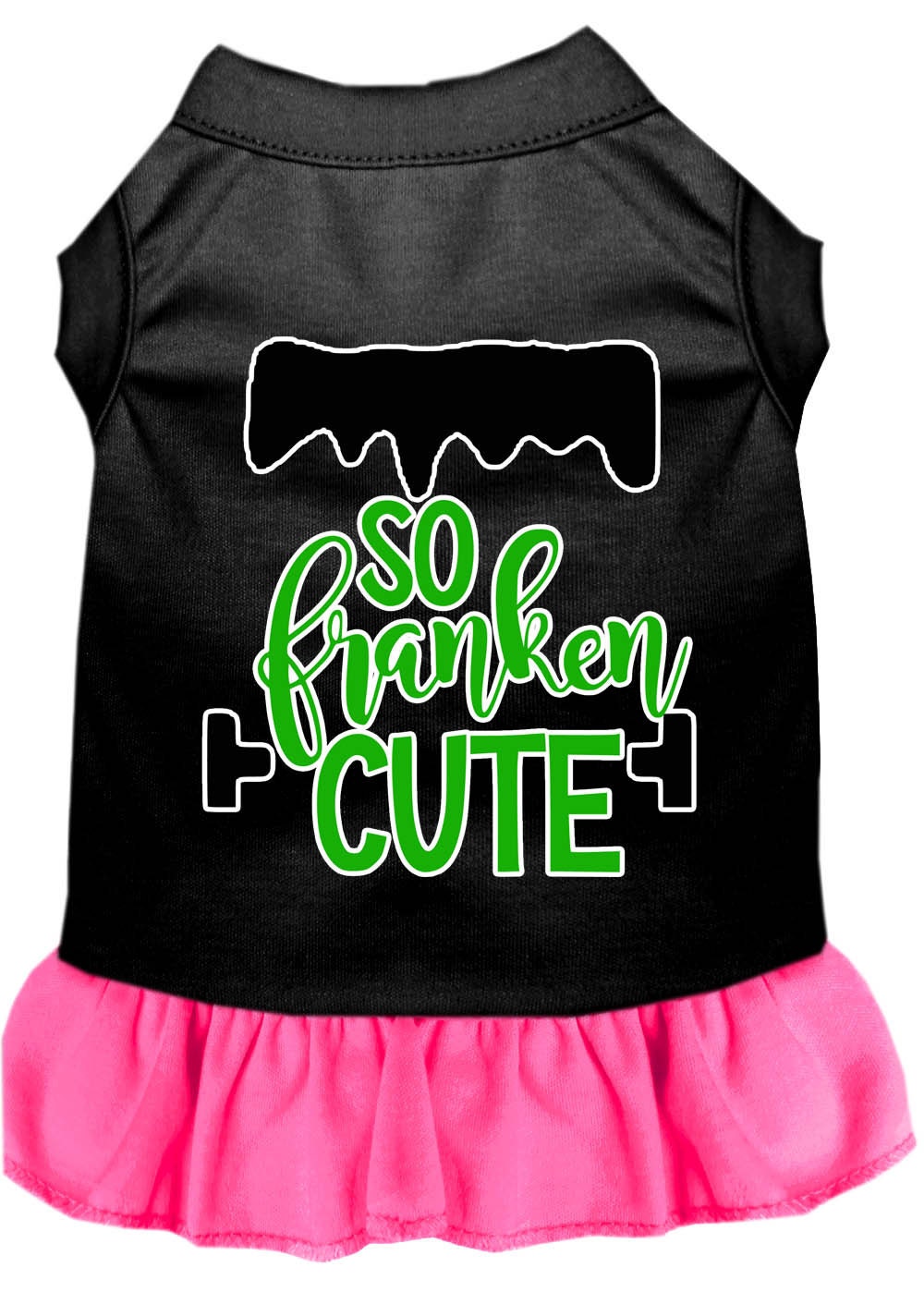 Halloween Pet Dog & Cat Dress Screen Printed, "So Franken Cute"