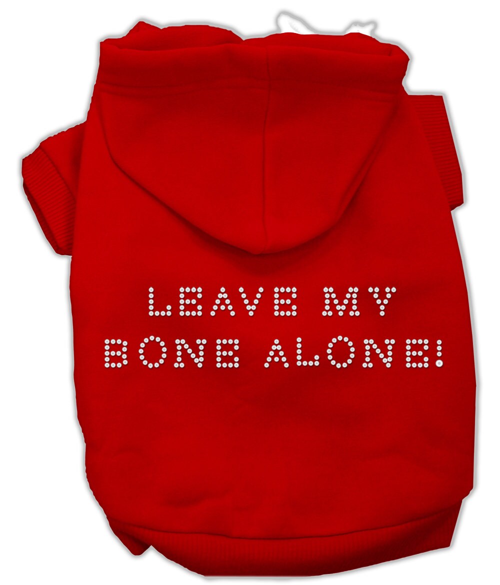 Pet, Dog & Cat Hoodie Rhinestone, "Leave My Bone Alone"