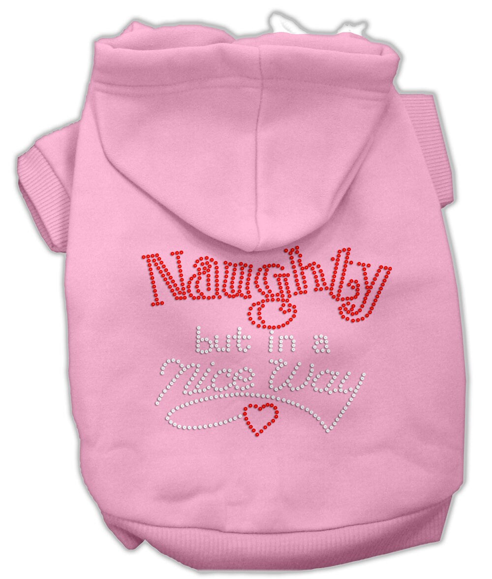 Christmas Rhinestone Pet, Dog & Cat Hoodie, "Naughty, But In A Nice Way"