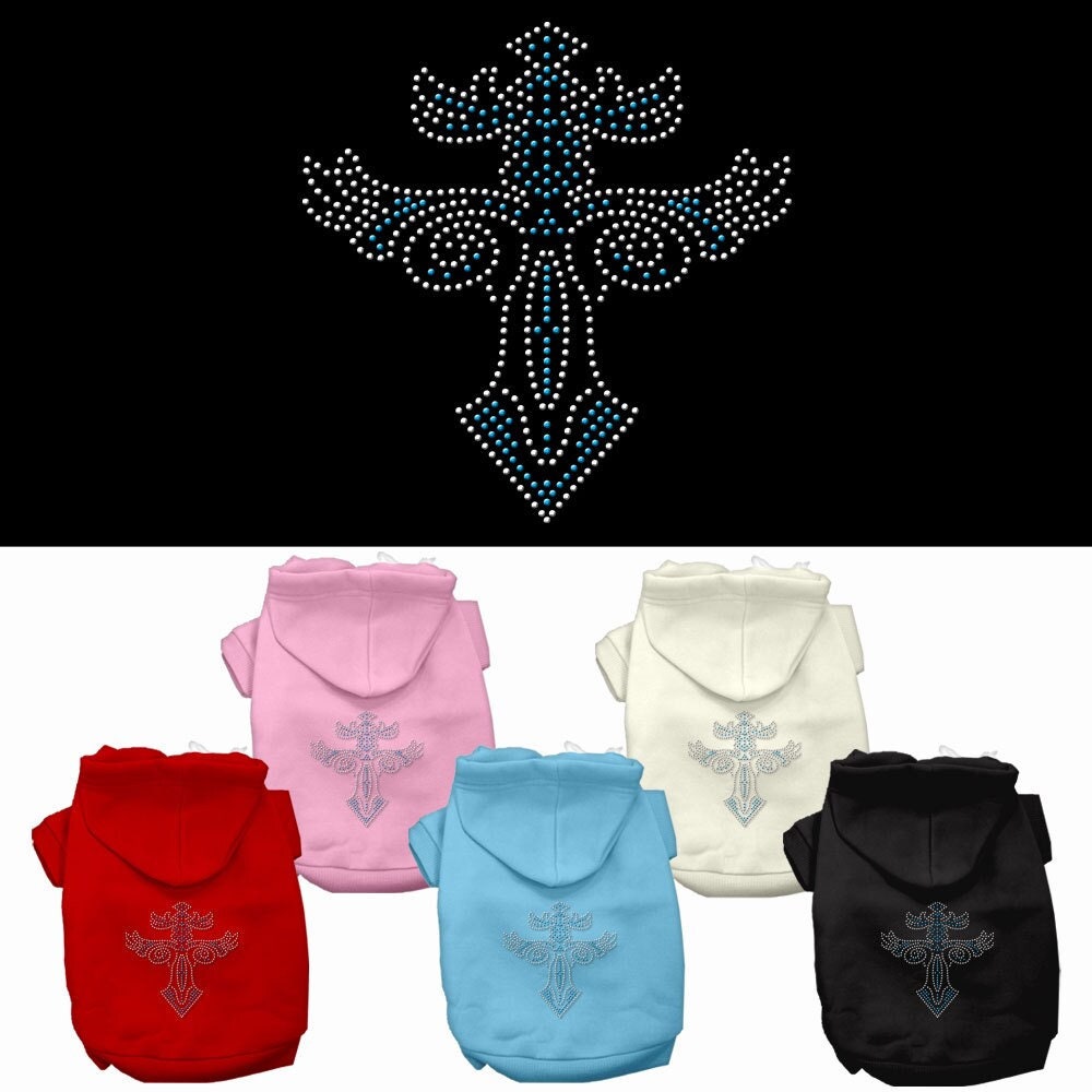 Pet, Dog & Cat Hoodie Rhinestone, "Warriors Cross"