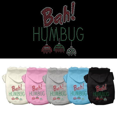 Christmas Pet Dog & Cat Hoodie Rhinestone, "Bah Humbug"