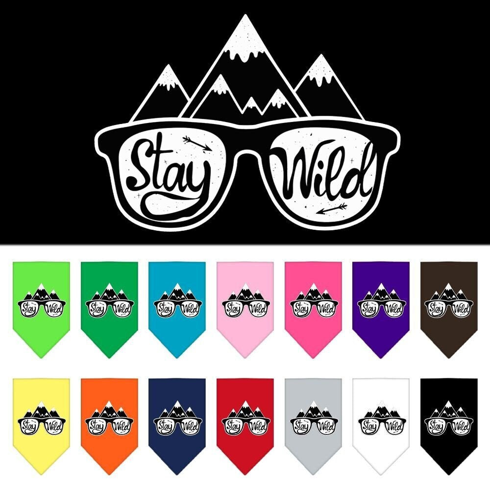 Dog Bandana Screen Printed, "Stay Wild"