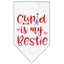 Pet and Dog Bandana Screen Printed, "Cupid Is My Bestie"