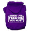 Pet, Dog & Cat Hoodie Screen Printed, "Hungry I Am, Feed Me You Must"