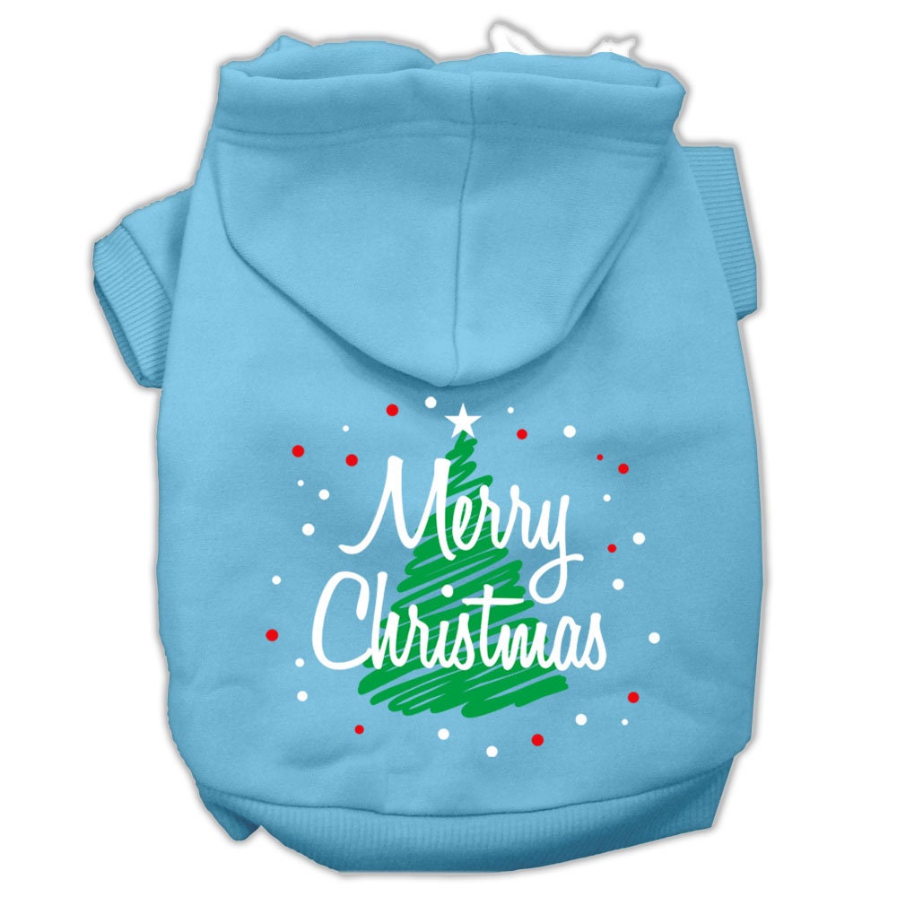 Christmas Pet, Dog & Cat Hoodie Screen Printed, "Scribble Merry Christmas"