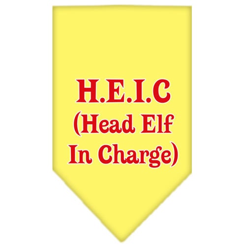 Christmas Pet and Dog Bandana Screen Printed, "Head Elf In Charge"