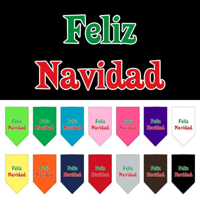 Christmas Pet and Dog Bandana Screen Printed, "Feliz Navidad"