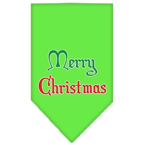 Christmas Pet and Dog Bandana Screen Printed, "Merry Christmas"