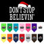 Christmas Pet and Dog Bandana Screen Printed, "Don't Stop Believin'"