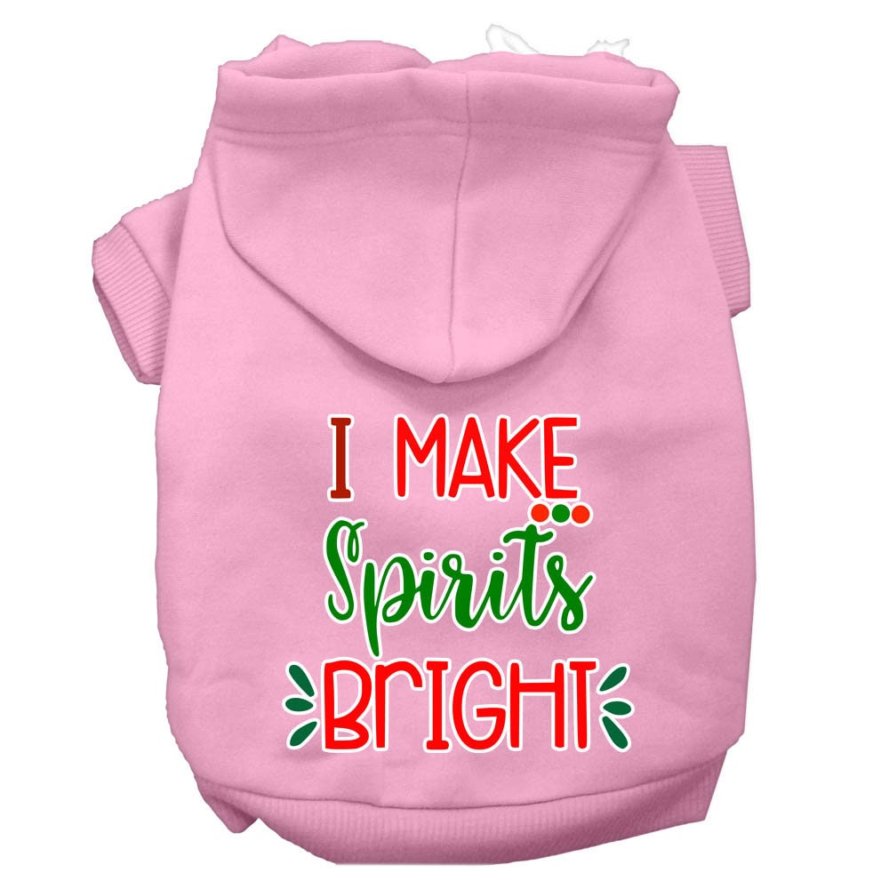 Christmas Pet Dog & Cat Hoodie Screen Printed, "I Make Spirits Bright"