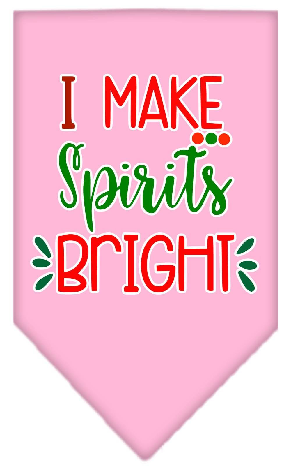 Christmas Pet and Dog Bandana Screen Printed, "I Make Spirits Bright"