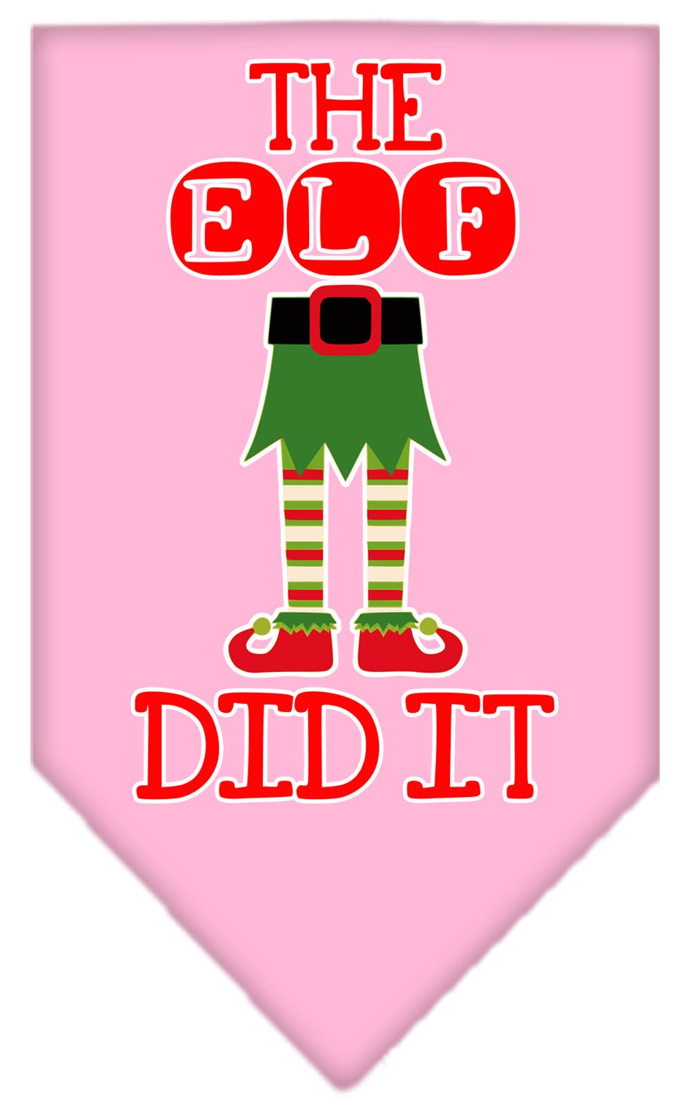 Christmas Pet and Dog Bandana Screen Printed, "The Elf Did It"