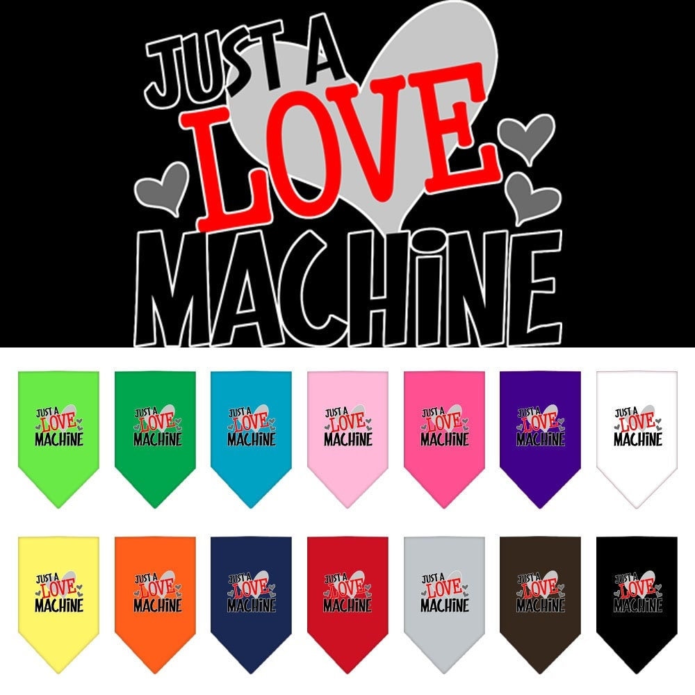 Pet and Dog Bandana Screen Printed, "Love Machine"