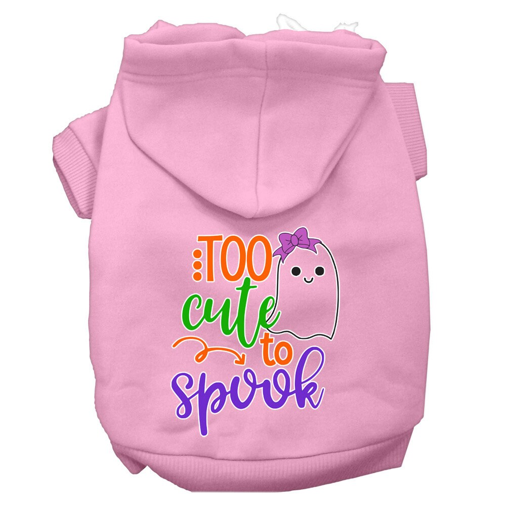 Halloween Pet, Dog & Cat Hoodie Screen Printed, "Too Cute To Spook Girly Ghost"