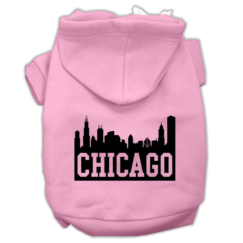 Pet, Dog & Cat Hoodie Screen Printed, "Chicago Skyline"