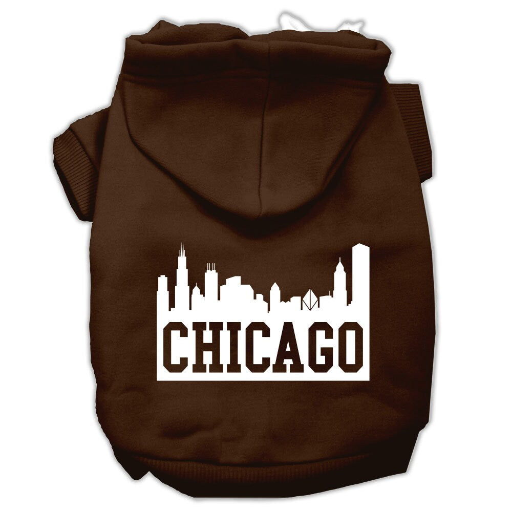 Pet, Dog & Cat Hoodie Screen Printed, "Chicago Skyline"