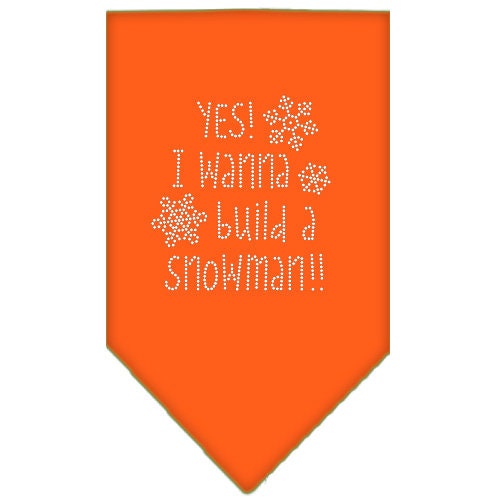 Christmas Pet and Dog Bandana Rhinestone, "Yes! I Want To Build A Snowman"