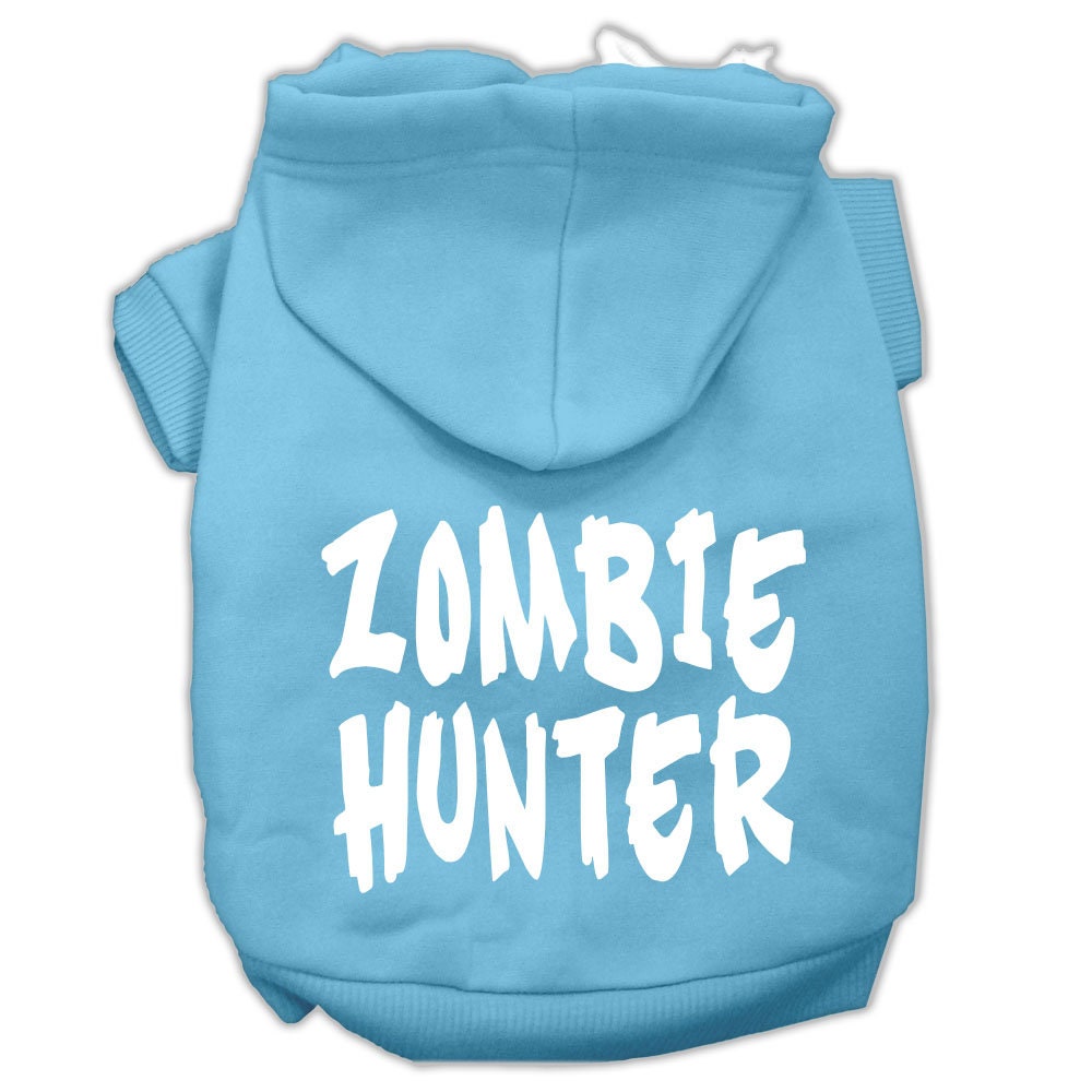 Halloween Pet, Dog & Cat Hoodie Screen Printed, "Zombie Hunter"