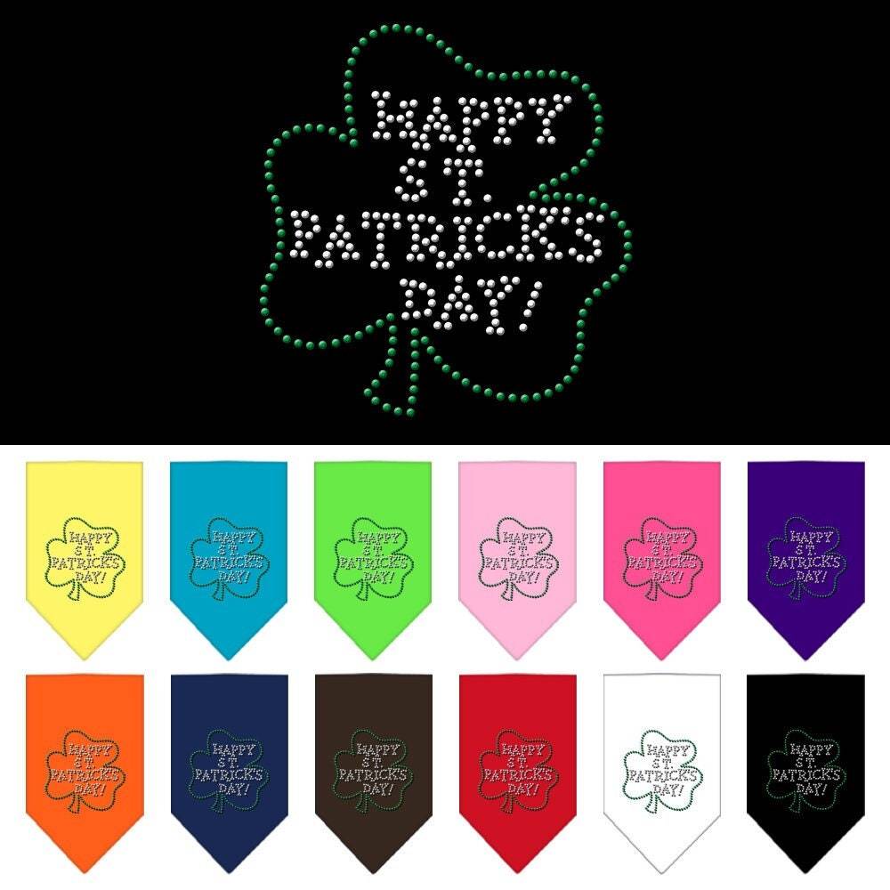 Pet and Dog Bandana Rhinestone, "Happy St. Patrick's Day"