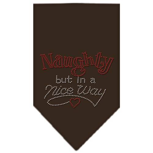 Christmas Pet and Dog Bandana Rhinestone, "Naughty, But In A Nice Way"