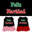 Christmas Pet Dog & Cat Dress Screen Printed, "Feliz Navidad"