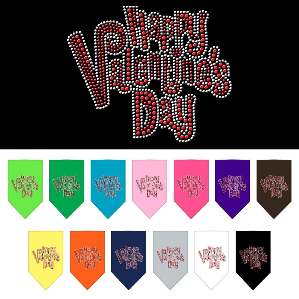 Pet and Dog Bandana Rhinestone, "Happy Valentines Day"