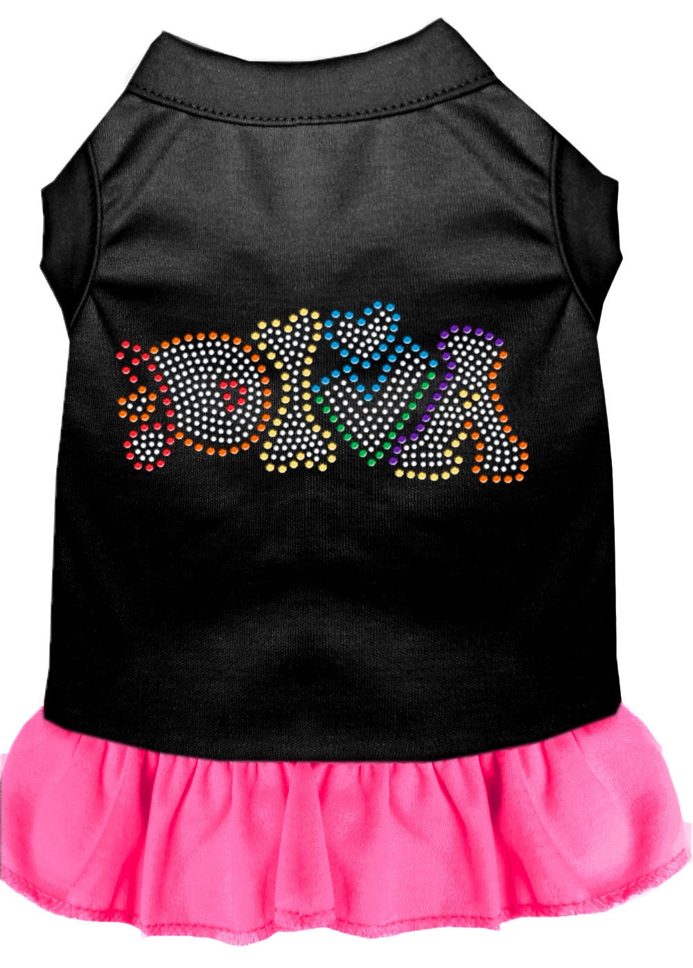 Rhinestone Pet Dog & Cat Dress Rhinestone, "Technicolor Diva"