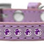 Dog, Puppy & Pet Fashion Collar, "Purple Crystal Rimsets"