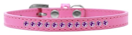 Dog, Puppy & Pet Fashion Collar, "Purple Crystal Rimsets"