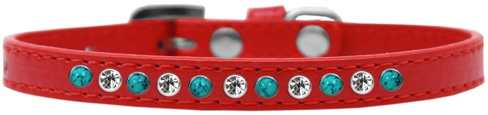 Dog, Puppy and Pet Fashion Collar, "Premium Southwest Turquoise Pearl & Clear Crystals"