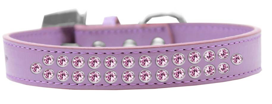 Dog, Puppy & Pet Fashion  Collar, "Two Row Light Pink Crystal Rimsets"