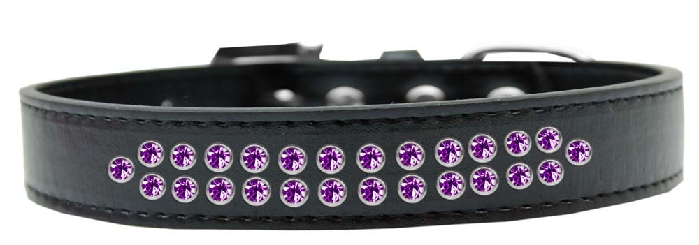 Dog, Puppy & Pet Fashion  Collar, "Two Row Purple Crystal Rimsets"