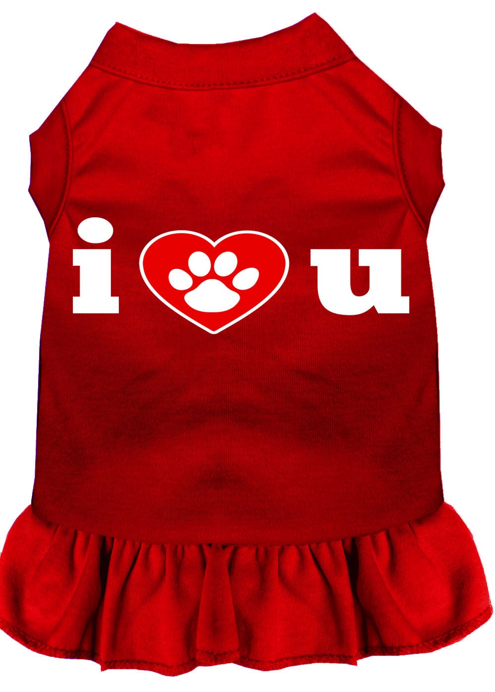 Dog Dress, Screen Printed, "I Heart You"