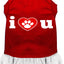 Dog Dress, Screen Printed, "I Heart You"