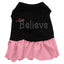 Christmas Pet Dog & Cat Dress Rhinestone, "Believe"