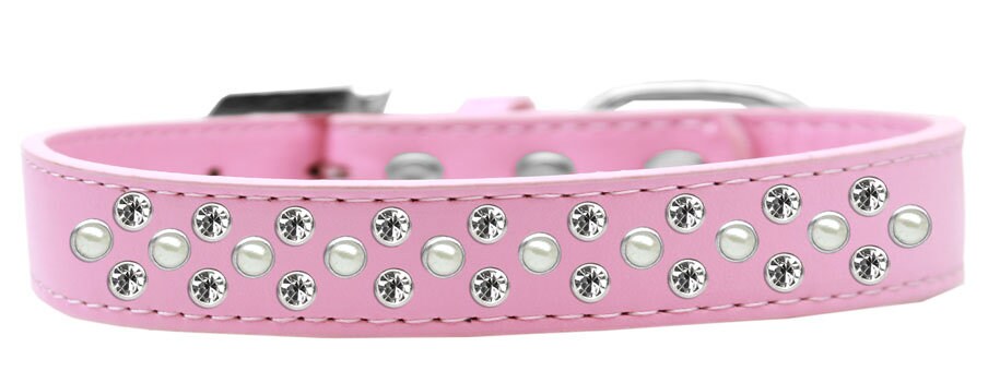 Dog, Puppy & Pet Fashion  Collar, "Pearl and Clear Crystal Rimsets Sprinkles"