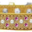 Dog, Puppy & Pet Ice Cream  Collar, "Pearl and Bright Pink Crystal Rimsets Sprinkles"