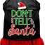 Christmas Dog Dress, Pet Dog & Cat Dress Screen Printed, "Don't Tell Santa"