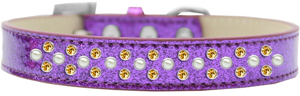 Dog, Puppy & Pet Ice Cream  Collar, "Pearl and Yellow Crystal Rimsets Sprinkles"