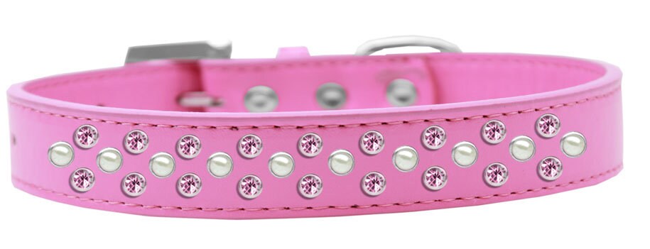 Dog, Puppy & Pet Fashion  Collar, "Pearl and Light Pink Crystal Rimsets Sprinkles"