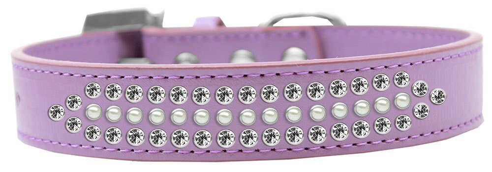 Dog, Puppy and Pet Fashion Collar, "Ritz Pearl & Clear Crystal Rimsets"