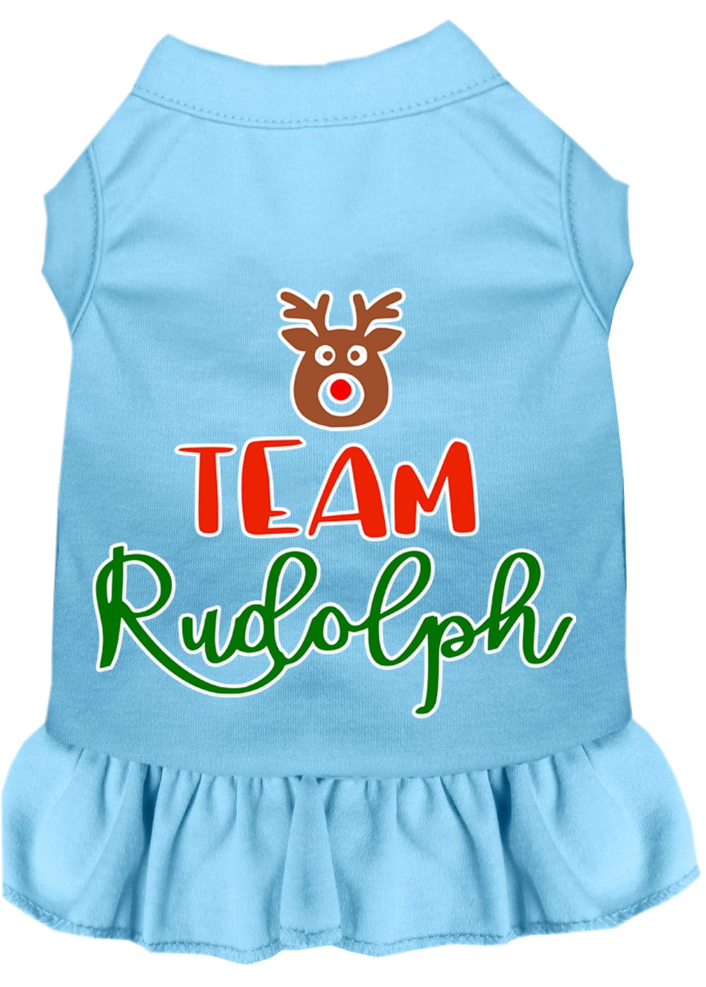 Christmas Pet Dog & Cat Dress Screen Printed, "Team Rudolph"