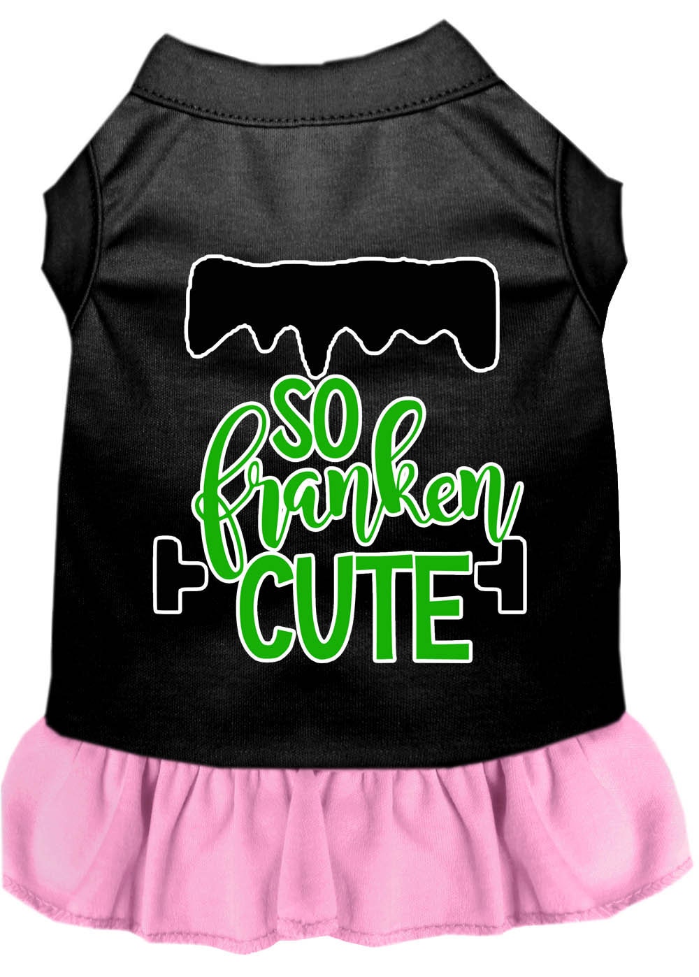 Halloween Pet Dog & Cat Dress Screen Printed, "So Franken Cute"