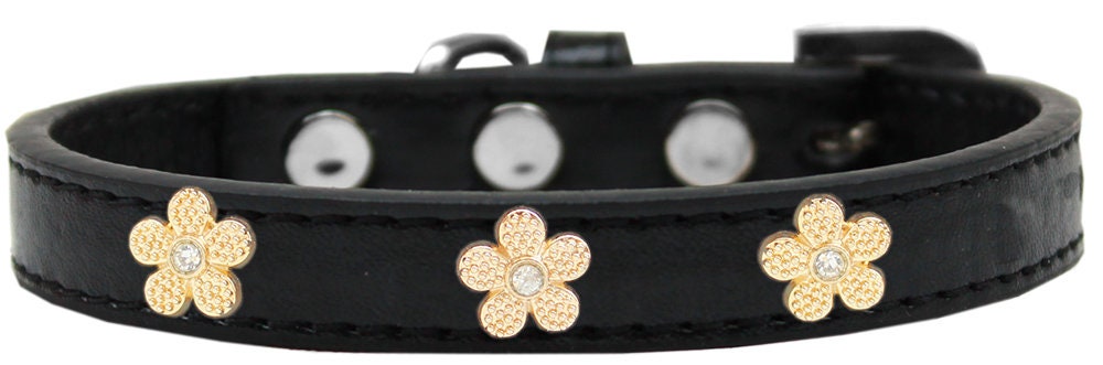 Dog, Puppy & Pet Widget Collar, "Gold Flower"